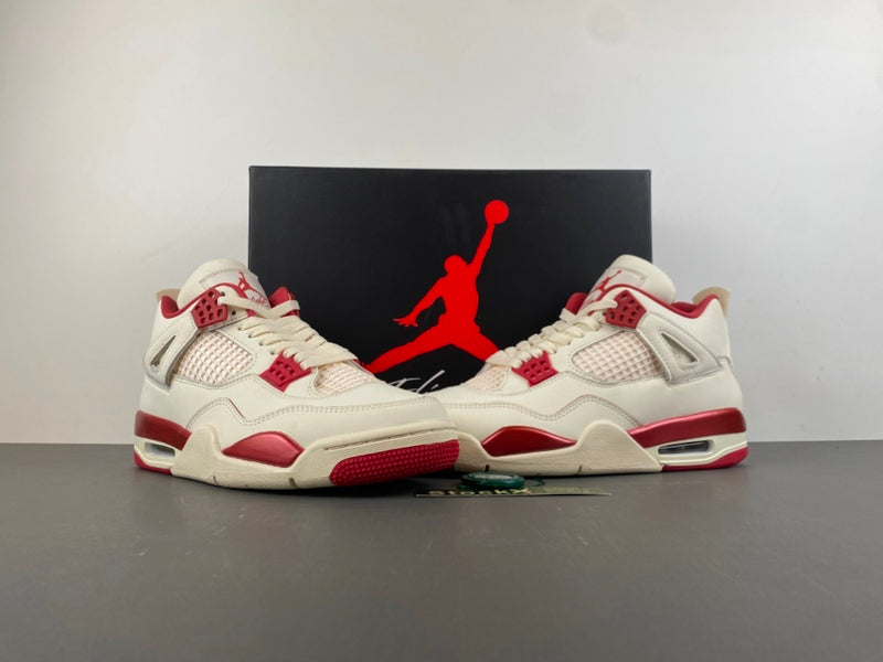 Low Top Sneakers, Off White Red Colorway, Leather Footwear, Lace Up Design, Casual Gift for Sneaker Fans