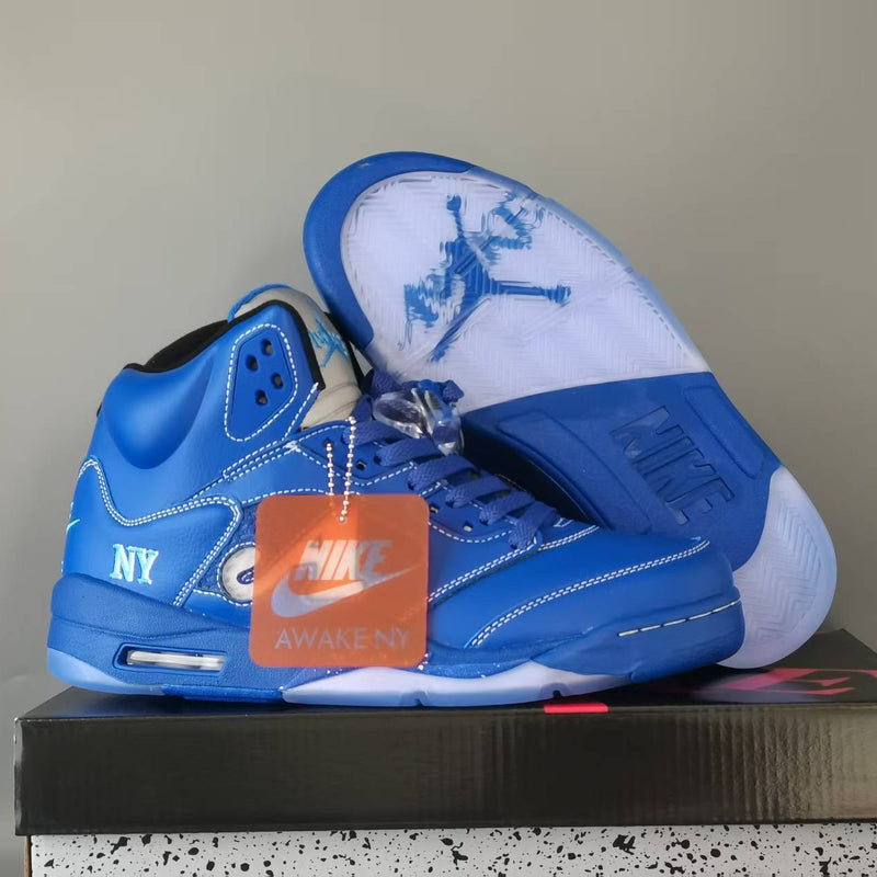 High Top Sneakers, Blue Colorway, Lace Up Design, Casual Gift for Sneaker Fans
