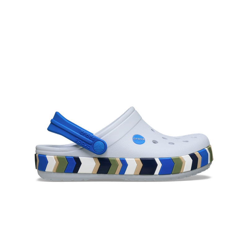 Kids' Crocband Chevron Band Clogs - Steel / Blue Blaze