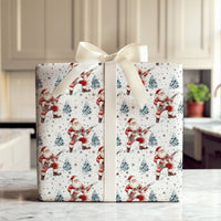 Electric Guitar Rocker Gift Wrap, Rocking Santa Christmas Wrapping Paper, Music Lover Xmas Wrapping Paper, Holiday Musician Wrapping Paper