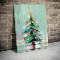 Painterly Holiday Canvas Print, Abstract Christmas Tree Wall Art, Festive Seasonal Poster, Modern Xmas Digital Download, Winter Art Present