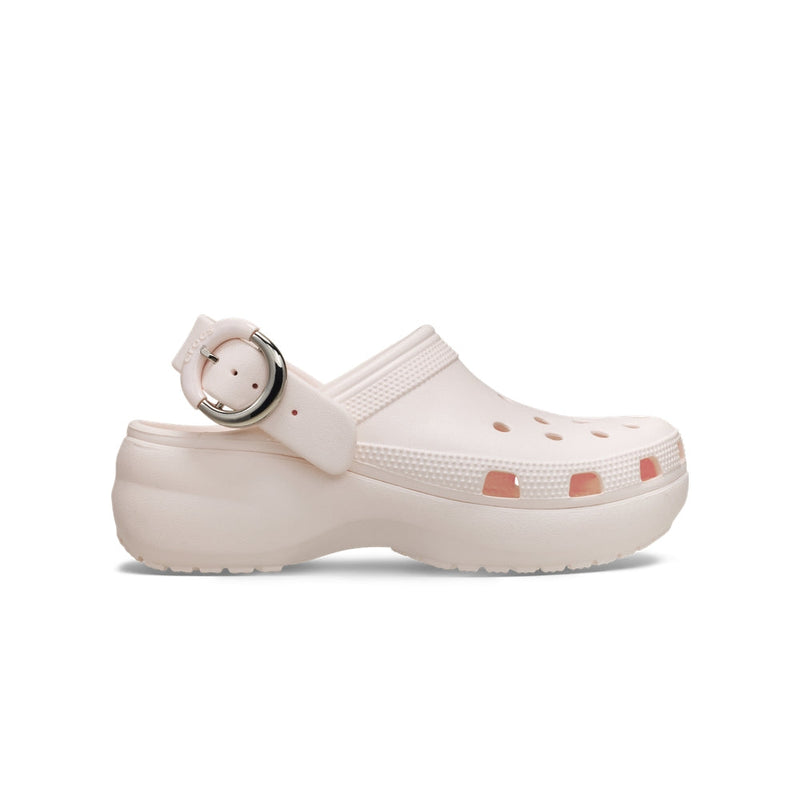 Platform Dipped Metallic Buckle Clogs - Bubble Ice
