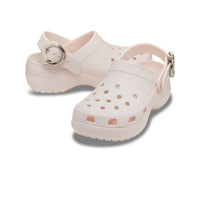 Platform Dipped Metallic Buckle Clogs - Bubble Ice