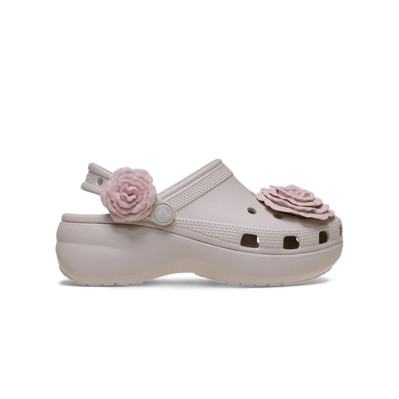 Classic Platform Dipped Roses Clogs - Cocoa Cream