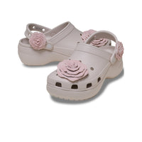 Classic Platform Dipped Roses Clogs - Cocoa Cream