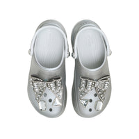 Bae Bedazzled Bows Clogs - Silver