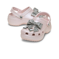 Classic Platform Bedazzled Bows Clogs - Quartz