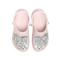 Classic Platform Bedazzled Bows Clogs - Quartz