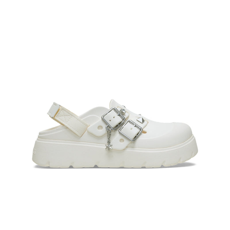 Loaferette Star Studded Clogs - Chalk