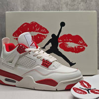 Mid Top Sneakers, Red Colorway, Valentine Design, Lace Up Design, Casual Gift for Sneaker Fans