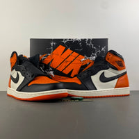 High Top Sneakers, Black White Orange Colorway, Lace Up Design, Casual Gift for Sneaker Fans