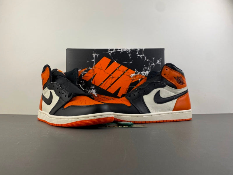 High Top Sneakers, Black White Orange Colorway, Lace Up Design, Casual Gift for Sneaker Fans