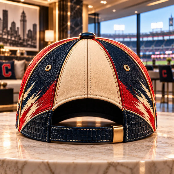 CLE - Winged Letterform in Navy, Cream and Crimson - main