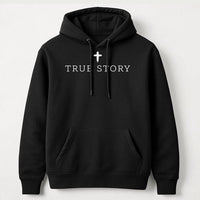 Minimalist Christian Christmas Pullover, True Story Jesus Nativity Hoodie, Religious Manger Scene Hooded Sweatshirt, Faith Holiday Present