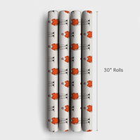 Modern Santa Claus Gift Wrap, Orange Polo Santa Wrapping Paper, Adorable Casual Santa Holiday Wrapping Paper, Humorous Christmas Wrapping Paper