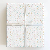 Winter Wonderland Holiday Gift Wrap Paper, Pastel Snowflake Christmas Wrapping Paper, Elegant Xmas Present Paper, Seasonal Gift Wrap