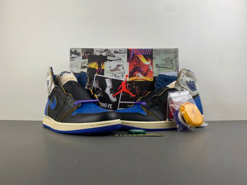 High Top Sneakers, Blue White Black Purple Colorway, Lace Up Design, Casual Gift for Sneaker Fans