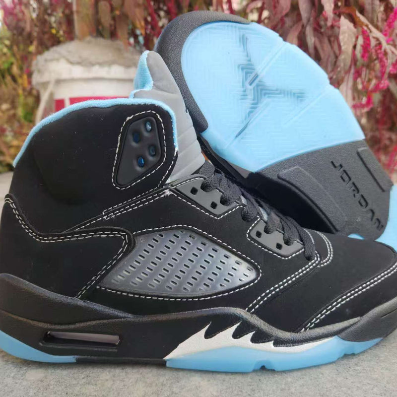 High Top Sneakers, University Blue Black Colorway, Lace Up Design, Casual Gift for Sneaker Fans