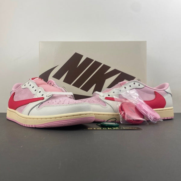 Low Top Sneakers, White Pink Colorway, Reverse Hook Design, Lace Up Design, Casual Gift for Sneaker Fans