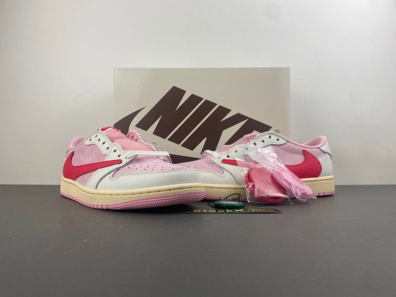 Low Top Sneakers, White Pink Colorway, Reverse Hook Design, Lace Up Design, Casual Gift for Sneaker Fans