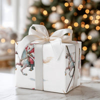 Whimsical Santa Claus Holiday Gift Wrap, Santa Riding Unicorn Wrapping Paper, Fantasy Christmas Wrapping Paper, Magical Xmas Gift Wrap Roll