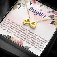 Handcrafted Pendant Necklace, Infinity Heart Necklace for Daughter, Birthday Necklace Present from Dad, Christmas Keepsake Jewelry for Daughter