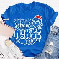 Snowflake Holiday Nurse T-Shirt, School Nurse Christmas Shirt, Winter Healthcare Graphic Tee, Medical Staff Xmas Shirt, Nurse Christmas Present