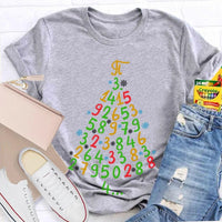 Festive Math Teacher T-Shirt, Christmas Tree Mathematics Shirt, Holiday Math Graphic Tee, Christmas School Shirt, Present for Math Students