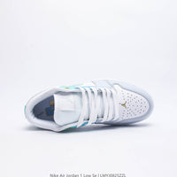 Retro Low Top Basketball Shoes, White Blue Colorway, Lace Up Design, Casual Gift for Shoe Lovers