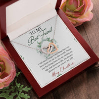 CZ Crystal Two Heart Pendant, Best Friend Christmas Interlocking Hearts Necklace, Friendship Linked Heart Necklace, Holiday Present for Women