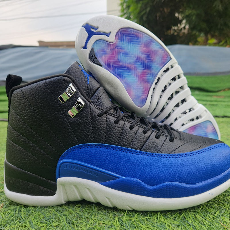High Top Sneakers, Blue White Black Colorway, Lace Up Design, Casual Gift for Sneaker Fans