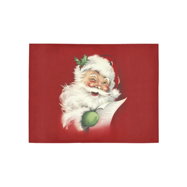 Retro Christmas Rug, Vintage Santa Claus Runner Rug, Classic Holiday Hallway Runner, Festive Xmas Floor Mat, Christmas Home P