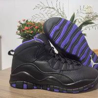 High Top Sneakers, Black Purple Colorway, Lace Up Design, Casual Gift for Sneaker Fans