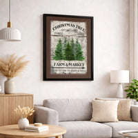 Vintage Holiday Sign Print, Christmas Tree Farm Canvas Wall Art, Rustic Christmas Canvas Poster, Farmhouse Holiday Digital Download