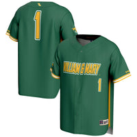 #1 William & Mary Tribe Lightweight Baseball Fashion Jersey - Green