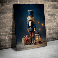 Nutcracker Soldier Wall Art, Vintage Christmas Nutcracker Canvas Print, Holiday Nutcracker Canvas Decor, Festive Xmas Wall Canvas