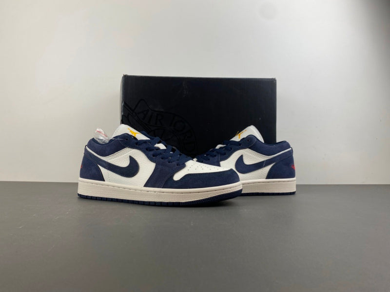 Low Top Sneakers, Blue White Colorway, Suede Footwear, Lace Up Design, Casual Gift for Sneaker Fans