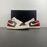 Low Top Sneakers, Burgundy White Brown Colorway, Lace Up Design, Casual Gift for Sneaker Fans
