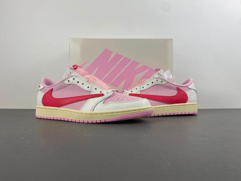Low Top Sneakers, White Red Pink Colorway, Reverse Hook Design, Lace Up Design, Casual Gift for Sneaker Fans
