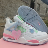 Mid Top Sneakers, Pink Colorway, Valentine Design, Lace Up Design, Casual Gift for Sneaker Fans