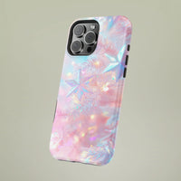 Iridescent Star Phone Case, Pastel Christmas iPhone Case, Dreamy Holiday Tough Phone Case, Adorable Winter Aesthetic iPhone Cover, Xmas Present