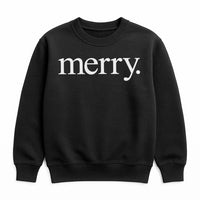 Minimalist Holiday Typography Crewneck, Merry Christmas Sweatshirt, Comfy Festive Winter Pullover, Christmas Season Graphic Sweater