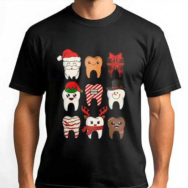 Dental Hygienist Holiday Shirt, Christmas Teeth T-Shirt, Humorous Dentist Christmas Tee, Dental Assistant Graphic T-Shirt Xma