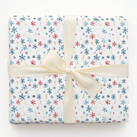 Gold Gymnast Snowflake Gift Wrap, Gymnastics Christmas Wrapping Paper, Winter Sports Holiday Wrapping Paper, Athlete Xmas Wrapping Paper