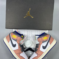 High Top Sneakers, White Black Orange Colorway, Lace Up Design, Casual Gift for Sneaker Fans