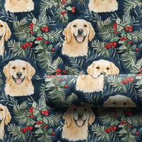 Watercolor Dog Holiday Gift Wrap, Golden Retriever Christmas Wrapping Paper, Dog Lover Xmas Wrapping Paper, Festive Pet Gift Wrapping Paper