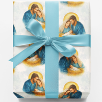 Religious Nativity Design Gift Wrap, Holy Family Wrapping Paper, Christian Christmas Wrapping Paper, Festive Holiday Present Wrap Paper Roll