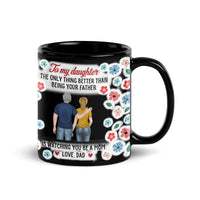 Father and Daughter Love Dad Coffee Mug, Personalized Daughter Ceramic Mug, Touching Birthday Cup, Christmas Present for Daughter from Dad