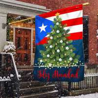 Christmas Tree Yard Flag, Puerto Rico Feliz Navidad Garden Flag, Double Sided Boricua Holiday Lawn Flag, Puerto Rican Xmas Yard Decor
