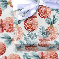 Tropical Holiday Gift Wrap, Christmas Pineapple Wrapping Paper, Watercolor Pineapple Wrapping Paper, Festive Winter Adorable Wrapping Paper